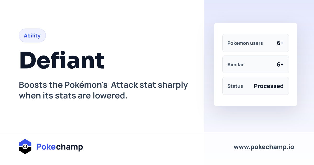Defiant Ability Effect in Pokemon Champions: Combat Stats Analysis ...