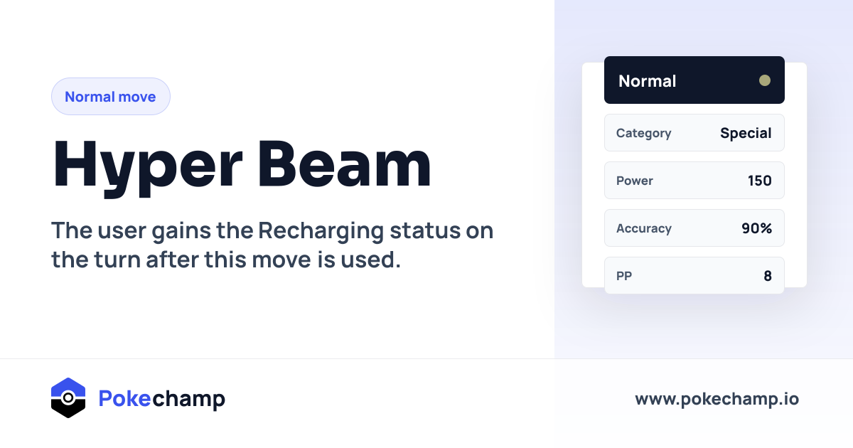 Hyper Beam Move Data: Stats and Battle Effects | Pokemon Champions ...