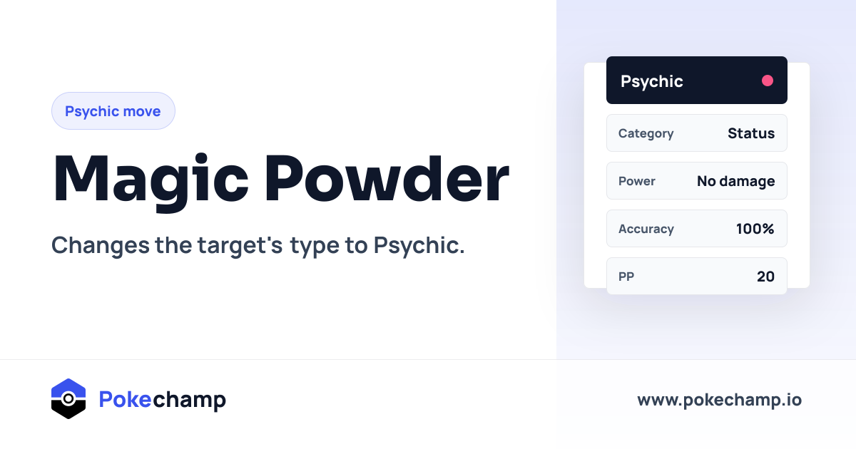 Magic Powder Move Details in Pokemon Champions: Stats and Effects ...