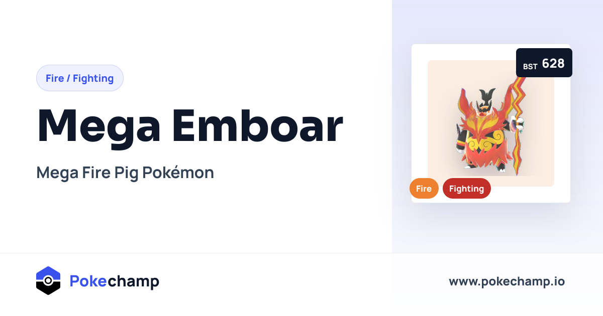 Mega Emboar Stats and Type Profile | Pokemon Champions Data | Pokechamp