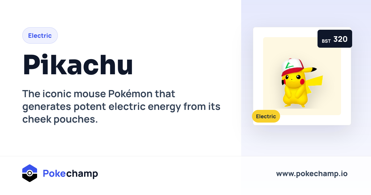 Pikachu Stats & Type Profile for Pokemon Champions Battle Planning ...