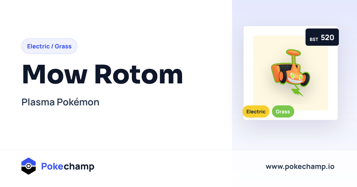 Mow Rotom Stats and Typing | Pokemon Champions Species Guide | Pokechamp