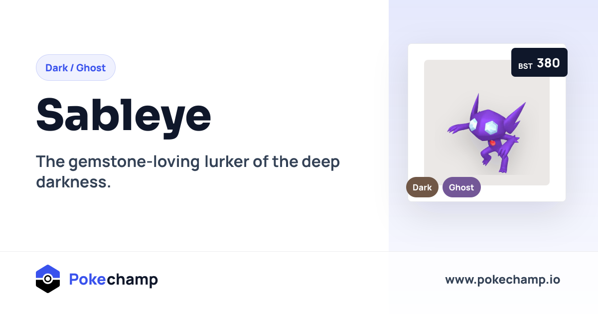 Sableye Stats and Type Profile: Pokemon Champions Research Guide ...
