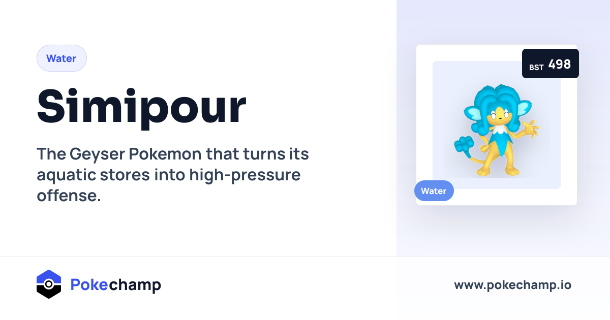 Simipour Stats, Type Profile, and Moveset | Pokemon Champions | Pokechamp