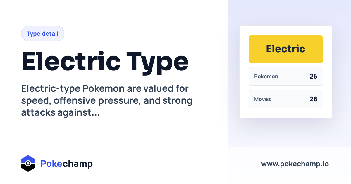 Electric Type Breakdown for Pokemon Champions Battle Research | Pokechamp